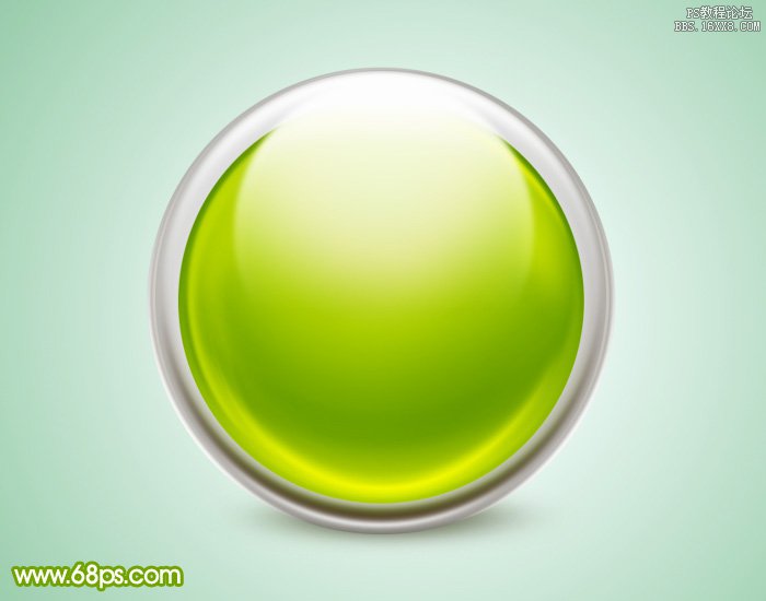 Photoshop绿色圆形水晶按钮教程