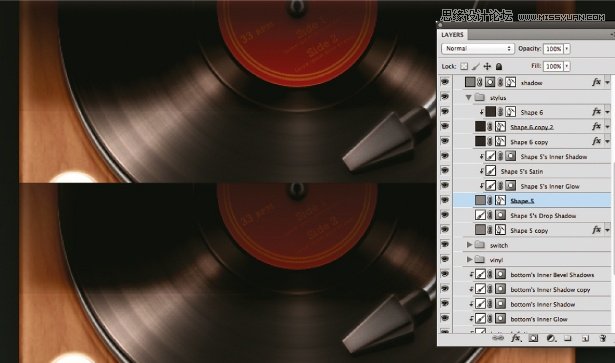Photoshop设计写实风格的唱片机图标