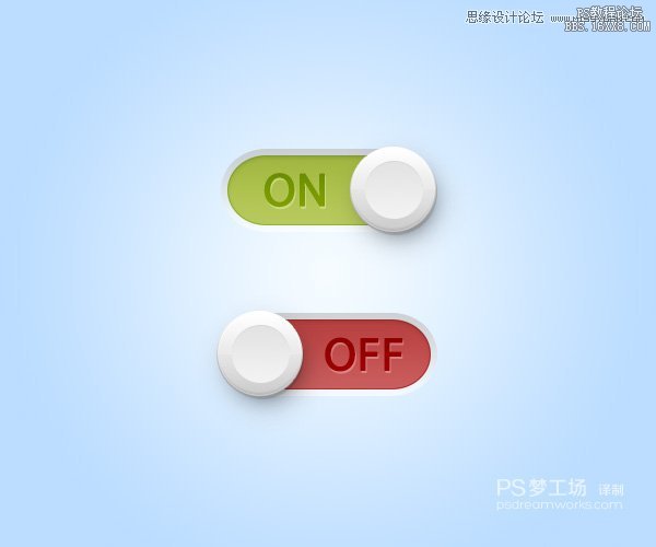 Photoshop绘制立体质感的网页开关按钮,PS教程,16xx8.com教程网