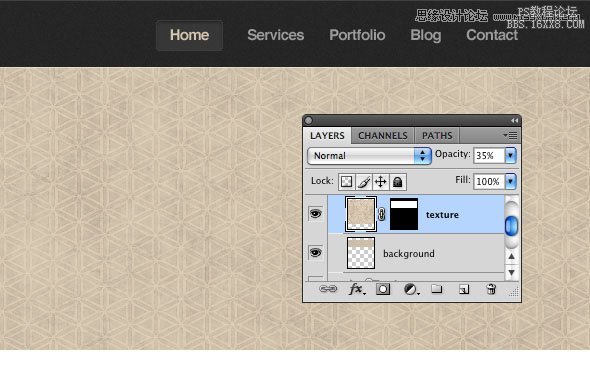 Photoshop设计黑色大气的网页模板,PS教程,16xx8.com教程网