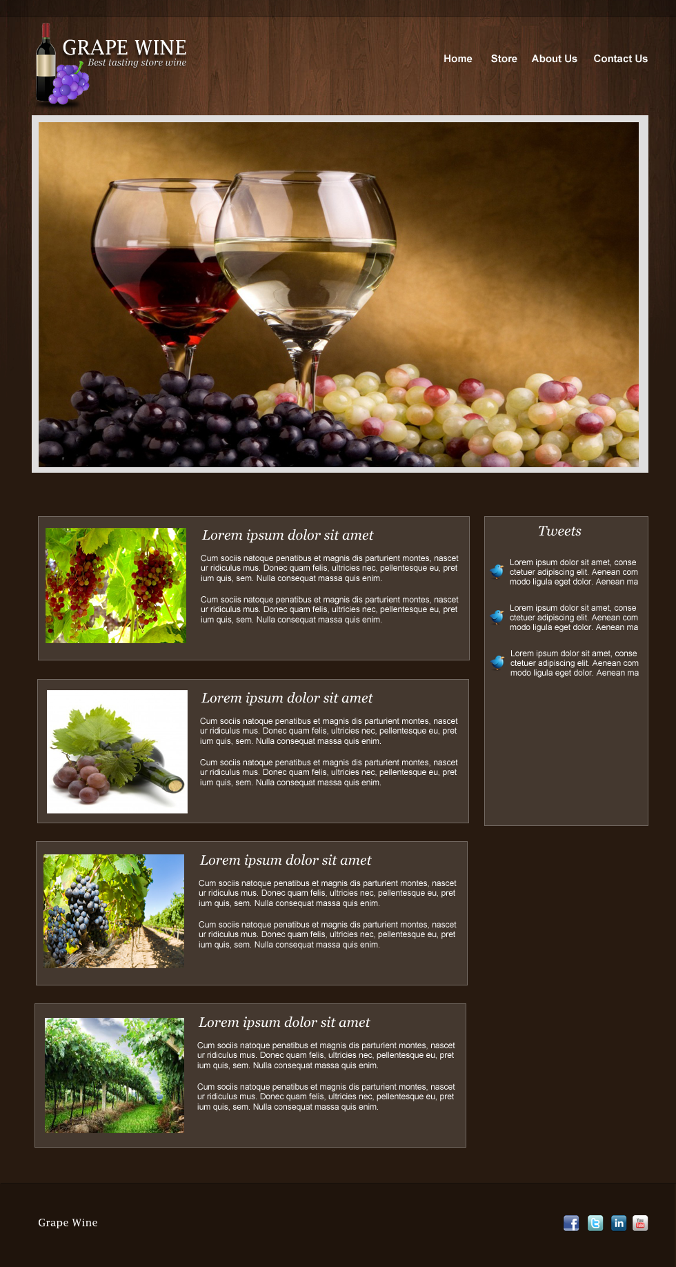Photoshop设计一个葡萄酒博客网页模板