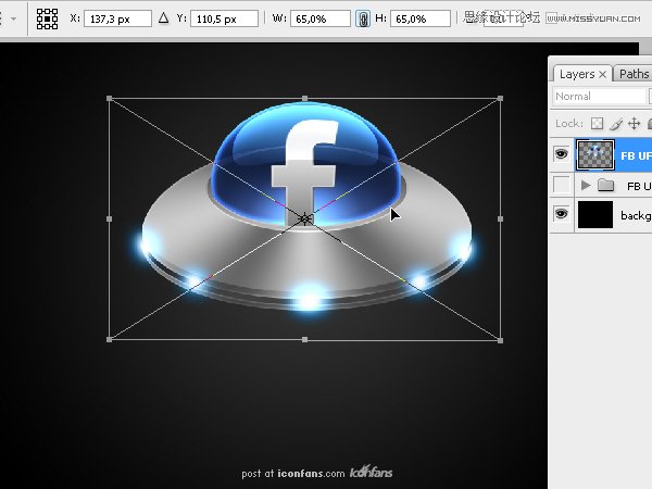 Photoshop绘制逼真质感的UFO图标教程,52photoshop教程