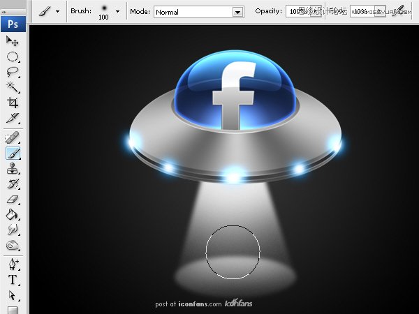 Photoshop绘制逼真质感的UFO图标教程,52photoshop教程
