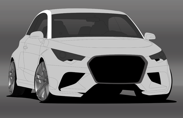 绘画汽车，用PS绘制一个逼真的奥迪汽车