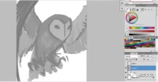 插画教程，在Adobe Photoshop中创建奇幻手绘猫头鹰