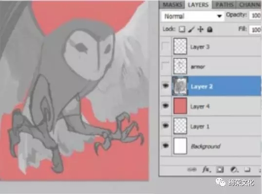 插画教程，在Adobe Photoshop中创建奇幻手绘猫头鹰