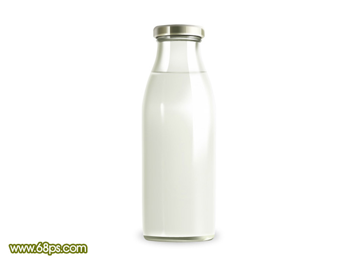 鼠绘瓶子：鼠绘一个装满牛奶的牛奶瓶子