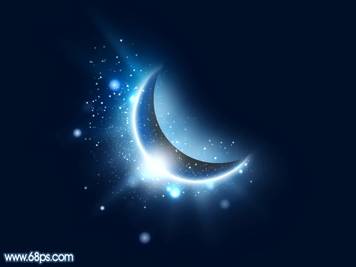 鼠绘月亮：Photoshop鼠绘一弯发光的月亮