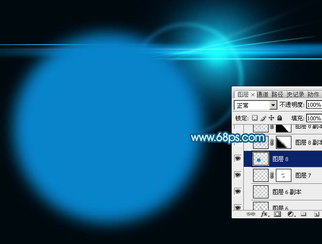 Photoshop制作简单的蓝色光晕