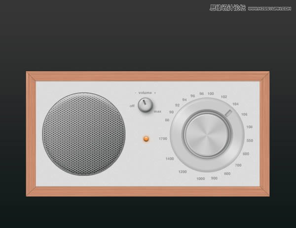 Photoshop绘制逼真写实的高质感收音机