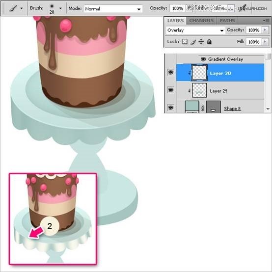 Photoshop绘制甜美精致的蛋糕教程