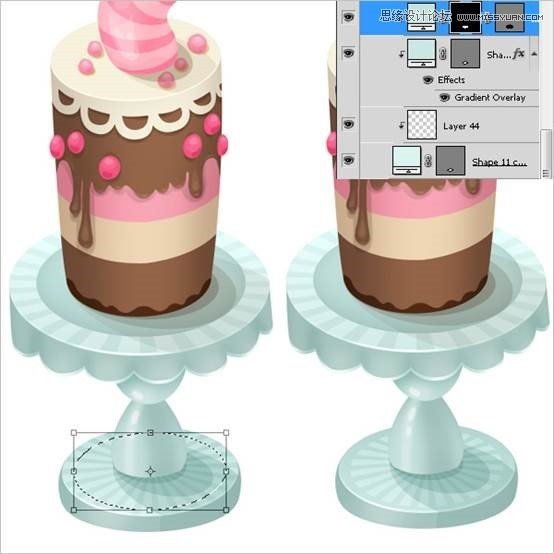 Photoshop绘制甜美精致的蛋糕教程
