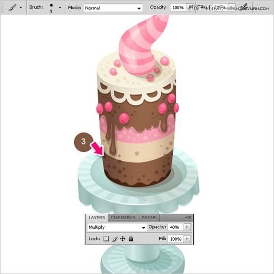 Photoshop绘制甜美精致的蛋糕教程