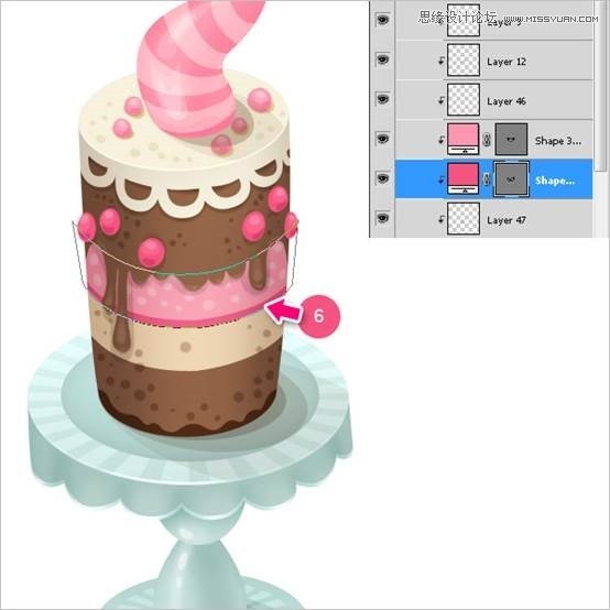 Photoshop绘制甜美精致的蛋糕教程