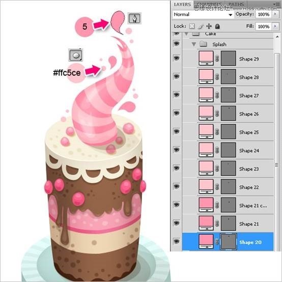Photoshop绘制甜美精致的蛋糕教程