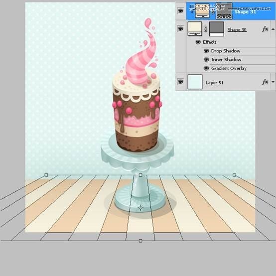 Photoshop绘制甜美精致的蛋糕教程