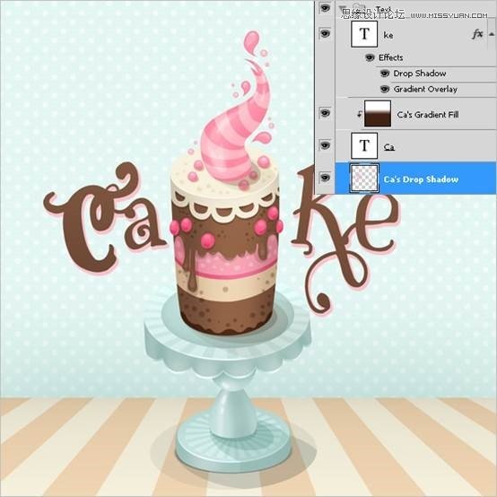 Photoshop绘制甜美精致的蛋糕教程