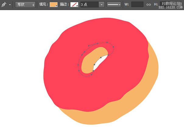 Photoshop绘制漂亮的草莓味甜甜圈