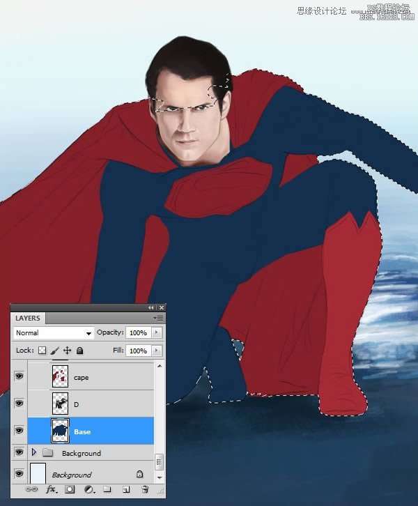 Photoshop详细绘制新版超人形象,PS教程,16xx8.com教程网