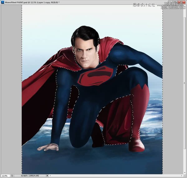 Photoshop详细绘制新版超人形象,PS教程,16xx8.com教程网