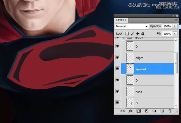 Photoshop详细绘制新版超人形象,PS教程,16xx8.com教程网