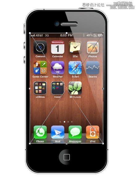 Photoshop绘制逼真的苹果4S手机教程,PS教程,16xx8.com教程网