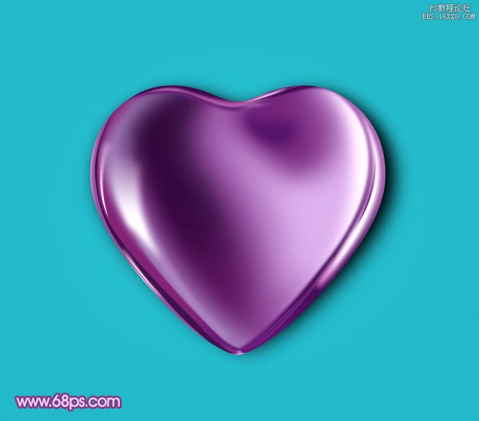 Photoshop鼠绘紫色心形宝石图案