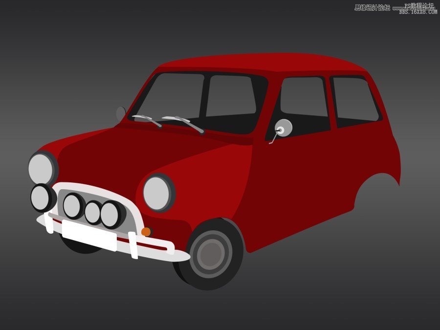 Photoshop简单的绘制逼真的小汽车教程,PS教程,16xx8.com教程网
