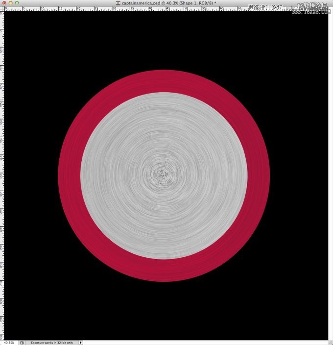 Photoshop绘制美国队长盾牌图标教程,PS教程,16xx8.com教程网