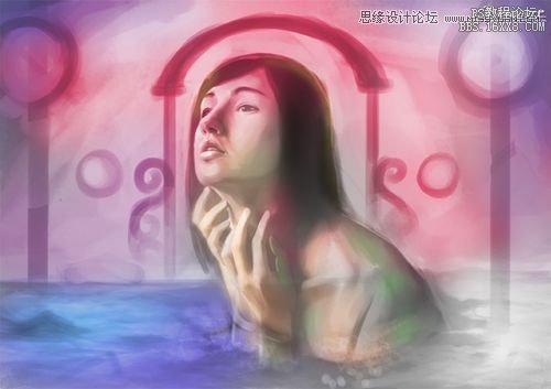 Photoshop绘制在大海中哭诉的美丽女孩,PS教程,16xx8.com教程网