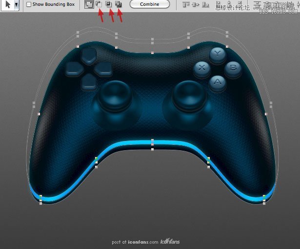 Photoshop绘制蓝色风格的游戏手柄,PS教程,16xx8.com教程网