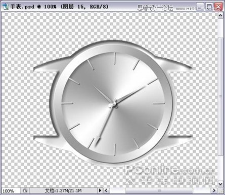 Photoshop绘制闪亮质感金钻手表教程