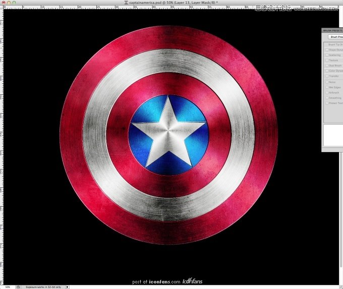 Photoshop绘制逼真的美国上尉盾,PS教程