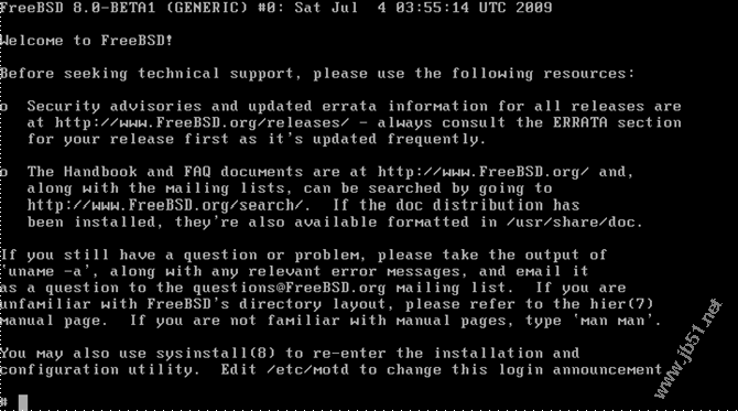 FreeBSD 8.0安装教程