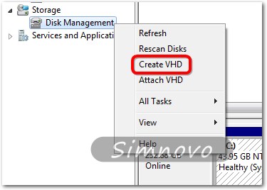 磁盘管理中创建VHD