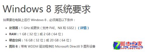 Win8最低配置要求