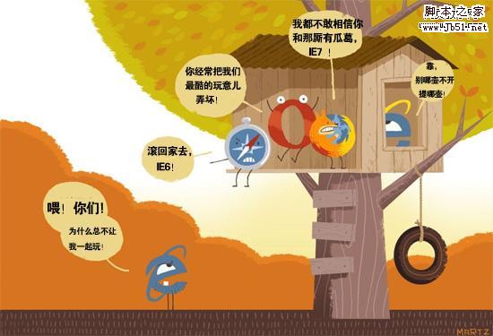 国外设计师画漫画调侃IE6  讽刺其阻碍网络发展