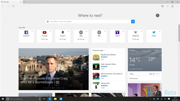 Windows 10最新版浏览器截图曝光！真性感多了！