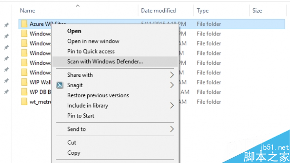 Windows 10更新贴心改进：右键Defender扫描