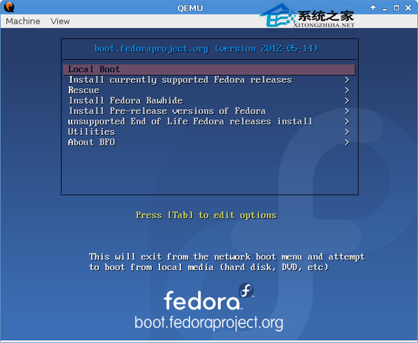  Linux通过BFO安装Fedora的步骤