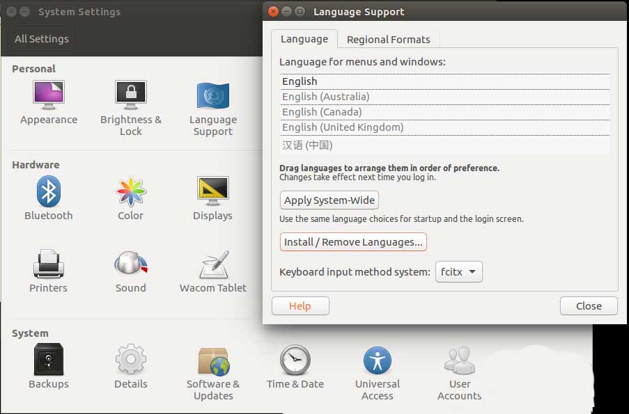 ubuntu英文语言无法设置成中文语言怎么办?