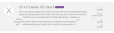 苹果os x10.11el capitan beta8发布下载1