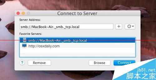 苹果Mac系统怎么添加常用服务器？