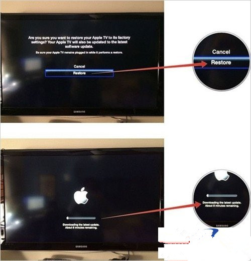 如何恢复Apple TV出厂设置？