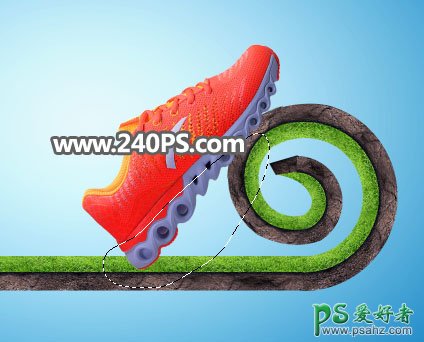 PS设计非常舒服的运动鞋海报，唯美清新的运动鞋平面广告设计。