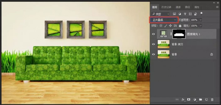 PS图形绘制教程：利用图层混合模式制作画布沙发，布艺沙发图形。