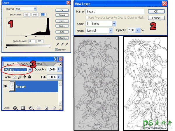 PS插画绘制教程：学习手绘二次元动漫人物插画图片。
