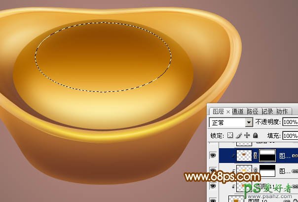 PS鼠绘教程：绘制纯金质感的金元宝失量图-漂亮的金元宝图片