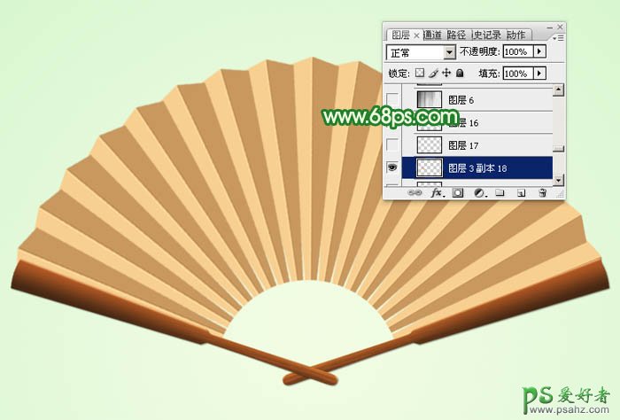 PS图片后期实例教程：制作一把清凉夏日水墨油纸扇-漂亮折扇失量