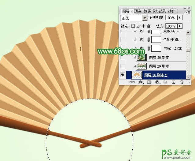 PS图片后期实例教程：制作一把清凉夏日水墨油纸扇-漂亮折扇失量